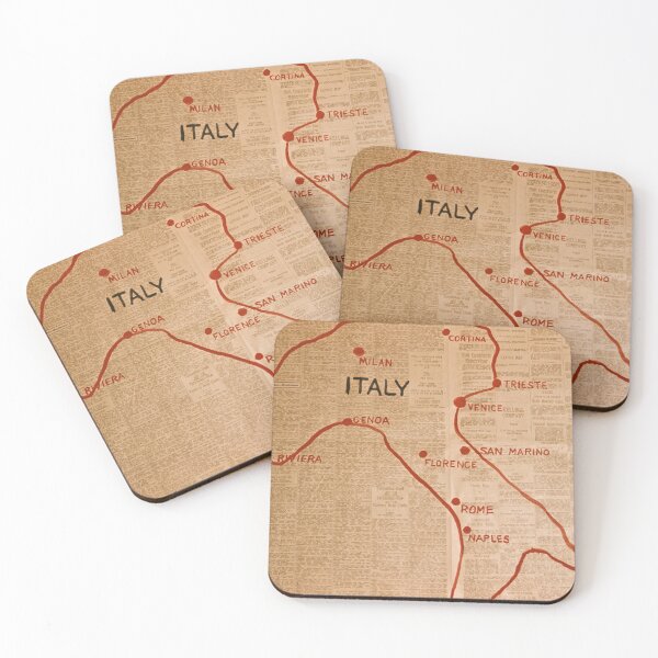 Item preview, 1950s - Route map of Tourist Visits in Italy designed and sold by thatwaslife.