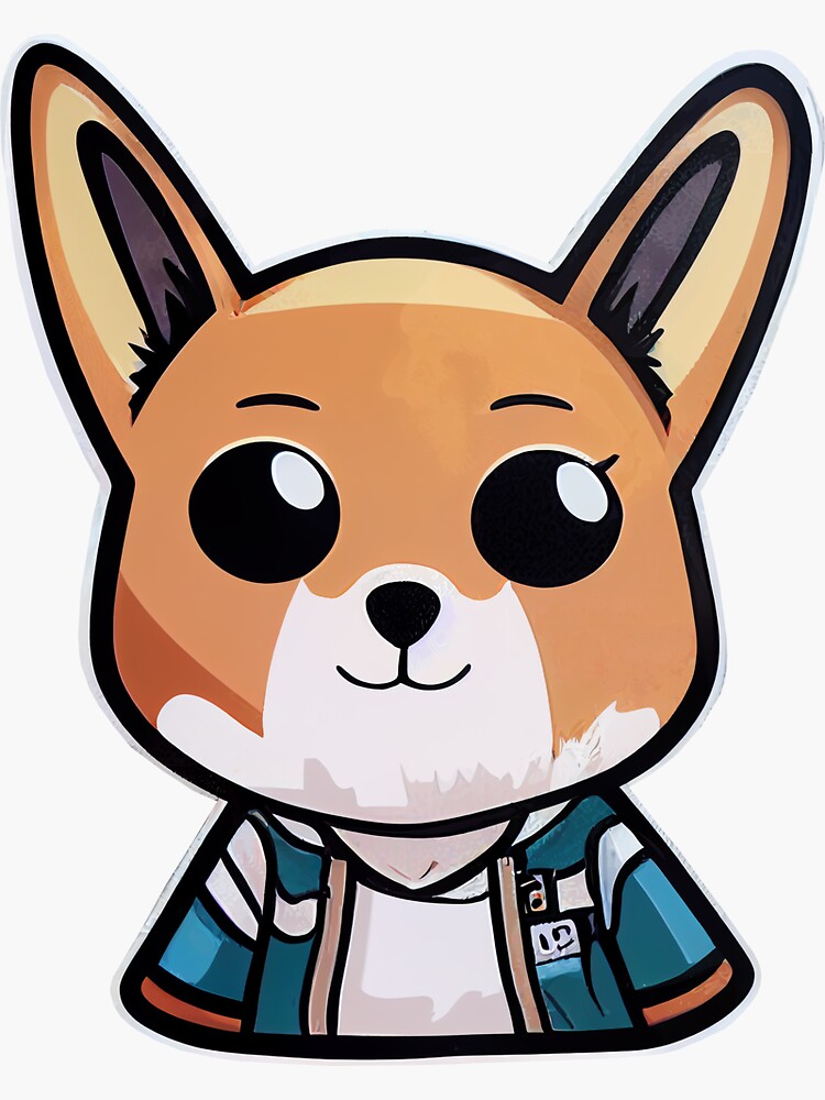 "Chibi Puppy Dog Anime Sticker" Sticker for Sale by friskyfoxtrot