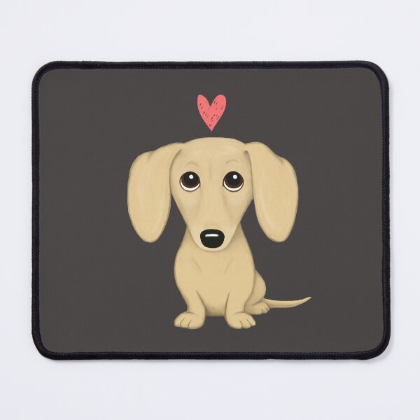 Item preview, Cream Smooth Coated Dachshund Dog Cartoon with Heart designed and sold by Jenn Inashvili.