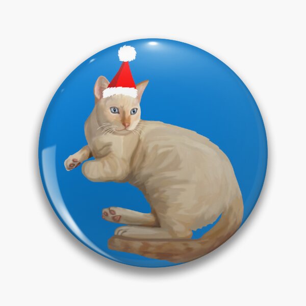 Item preview, Christmas Santa Hat Flame Point Siamese Cat designed and sold by Deborah Camp.