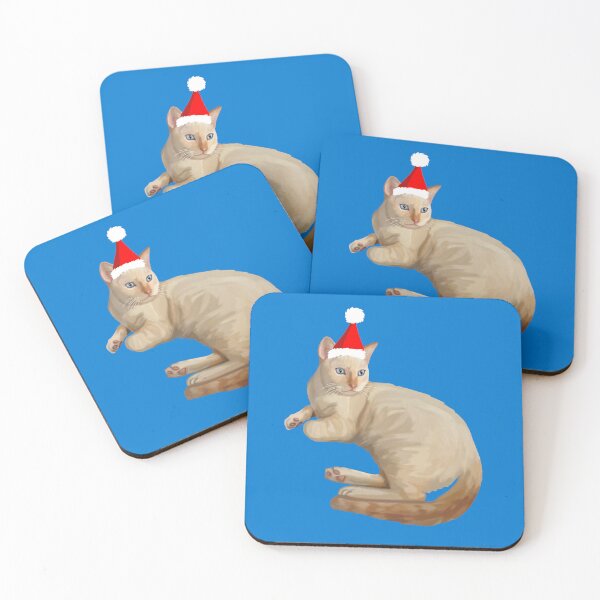 Item preview, Christmas Santa Hat Flame Point Siamese Cat designed and sold by Deborah Camp.