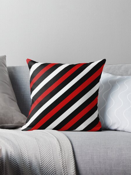 Item preview, BLACK AND WHITE AND RED STRIPE FOR INTERESTING INTERIOR DECOR AND TREND CLOTHING STYLES designed and sold by ozcushionstoo.