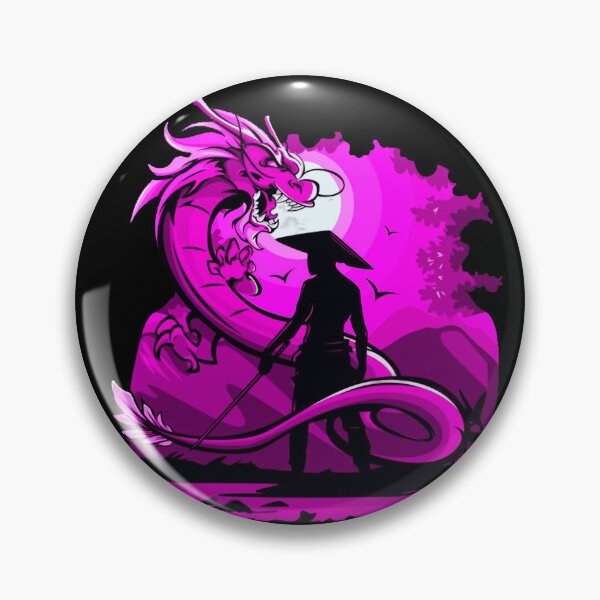 Artikelvorschau, Rosa Anime Samurai und Drachendesign entworfen und verkauft von Dven-Clothes.