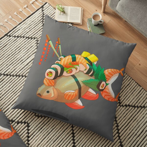 Distressed sushi Floor Pillow