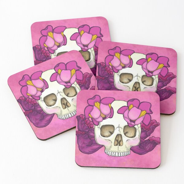 Item preview, Pink Sparkle Skull Over Purple Pitcher Plant designed and sold by Tippitiwichet.
