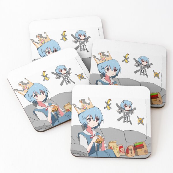 Item preview, Ayanami Rei Eating a Burger With a Crown designed and sold by SgtAwesomeness.