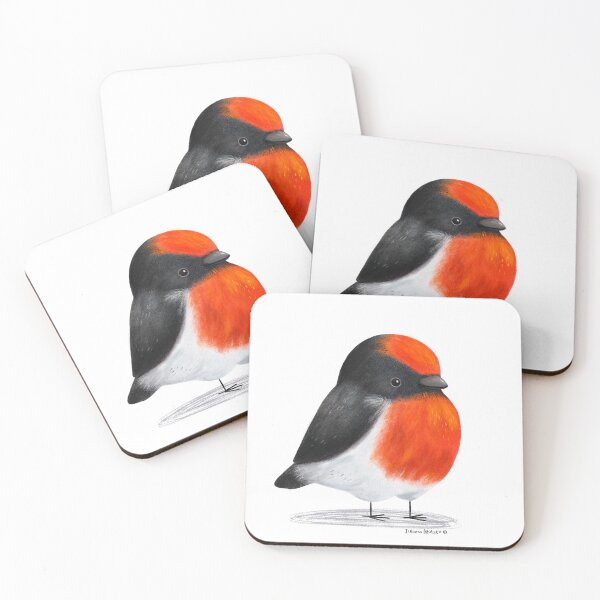 Item preview, Red Capped Robin Bird designed and sold by julianamotzko.