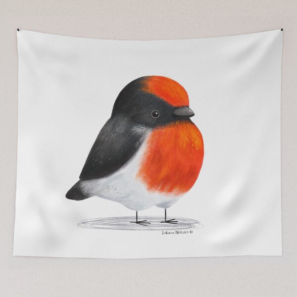 Item preview, Red Capped Robin Bird designed and sold by julianamotzko.