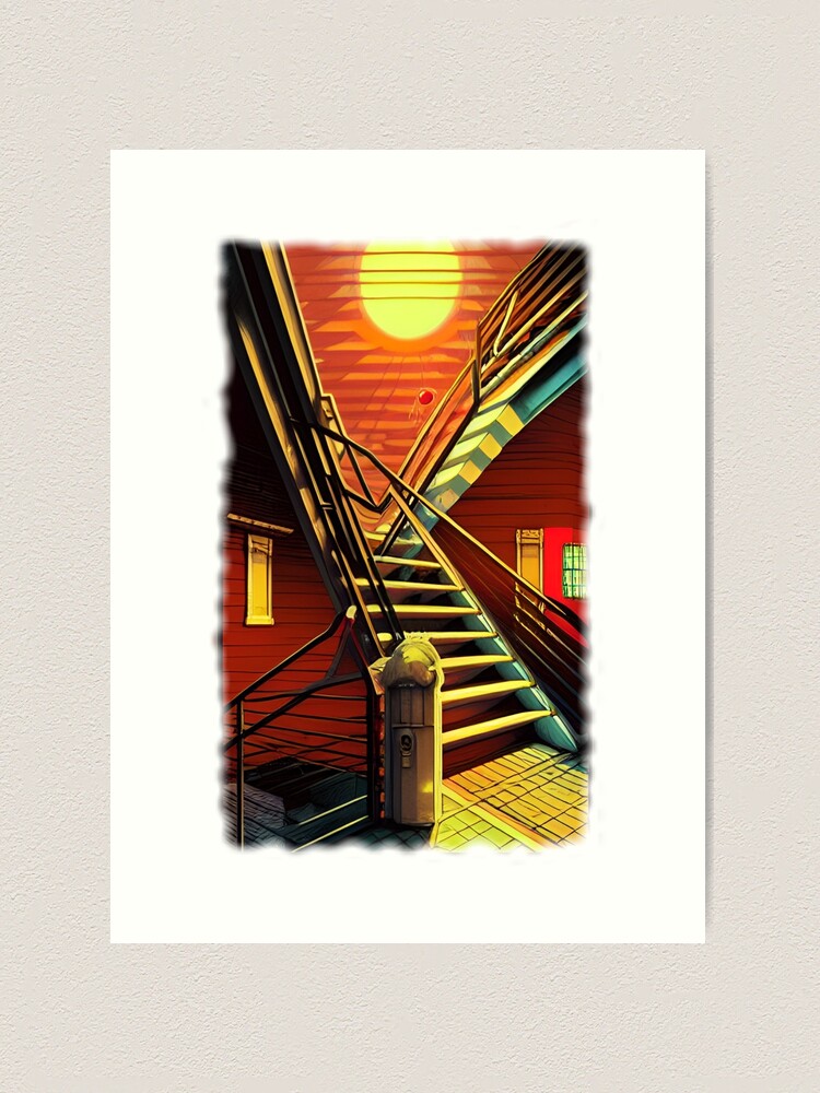 Anime Stair House" Art Print for Sale by entrys   Redbubble