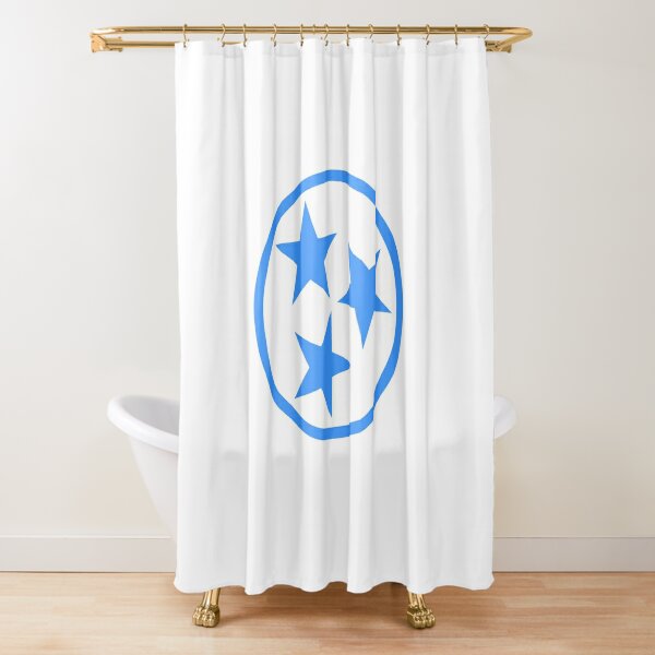 Tennessee Titans Shower Curtain, Blue Ball of Fire Football Team Flag  Bathroom Decor – warmthone