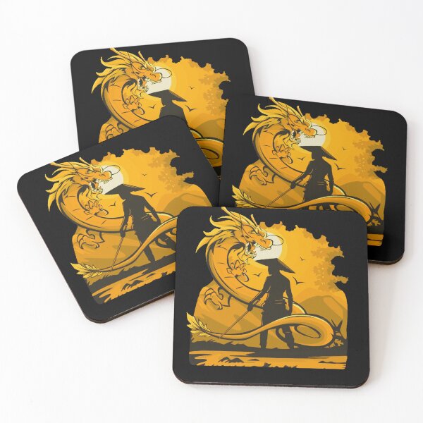 Item preview, Yellow Anime Samurai and Dragon design designed and sold by Dven-Clothes.