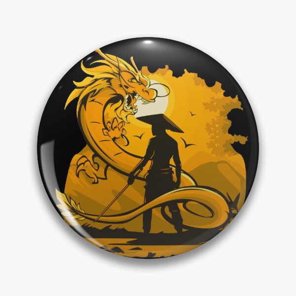 Item preview, Yellow Anime Samurai and Dragon design designed and sold by Dven-Clothes.