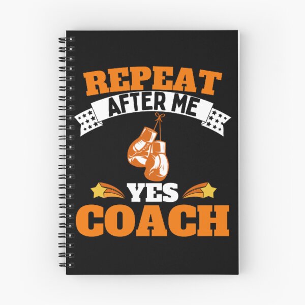 Artikelvorschau, Wiederholen Sie After Me Yes Coach Boxing - Orange White - Funny Sports entworfen und verkauft von GymWearDepot.