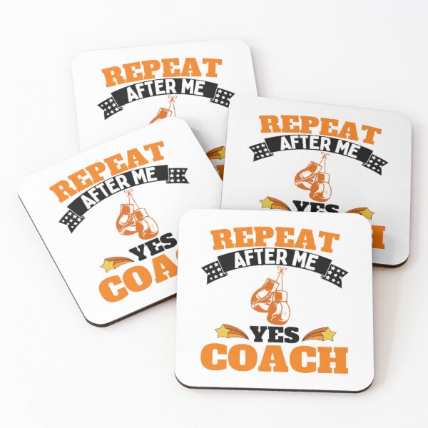 Item preview, Repeat After Me Yes Coach Boxing - Orange Black - Funny Sports designed and sold by GymWearDepot.