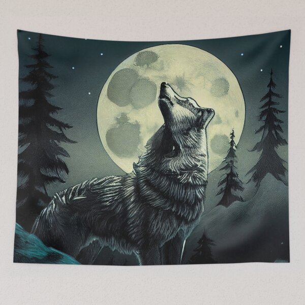 Item preview, Wolf Howling at Moon designed and sold by DirtyBirdLad.