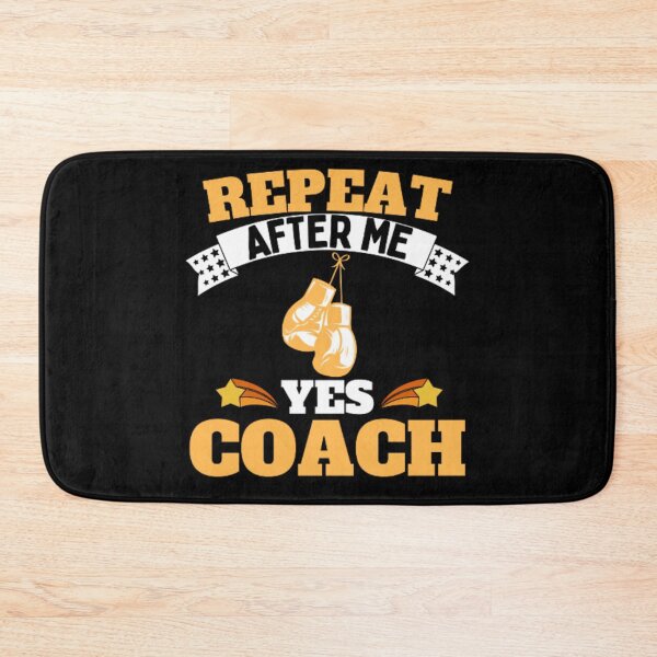 Item preview, Repeat After Me Yes Coach Boxing - Yellow White - Funny Sports designed and sold by GymWearDepot.
