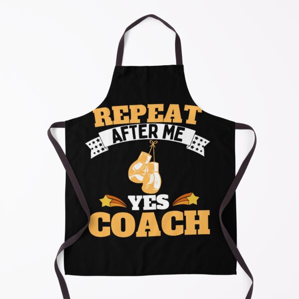Item preview, Repeat After Me Yes Coach Boxing - Yellow White - Funny Sports designed and sold by GymWearDepot.