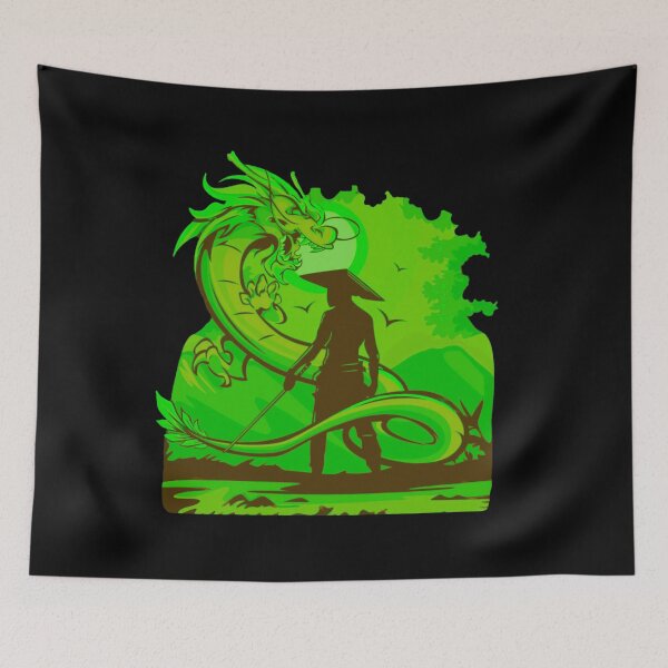Item preview, Green Anime Samurai and Dragon design designed and sold by Dven-Clothes.