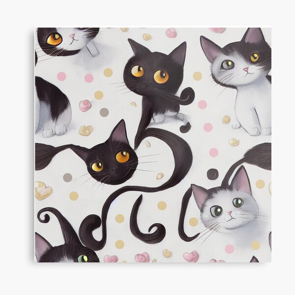 Impressions Metalliques Sur Le Theme Chats Noirs Redbubble