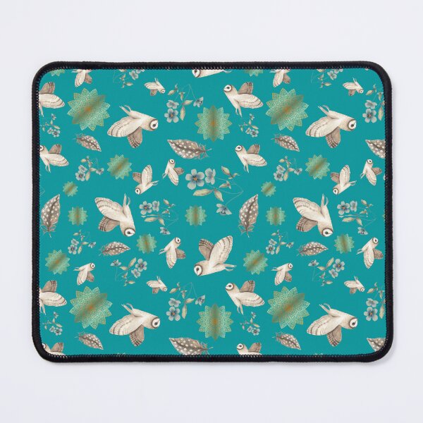 Item preview, Barn Owl Pattern in teal designed and sold by snowyowls.