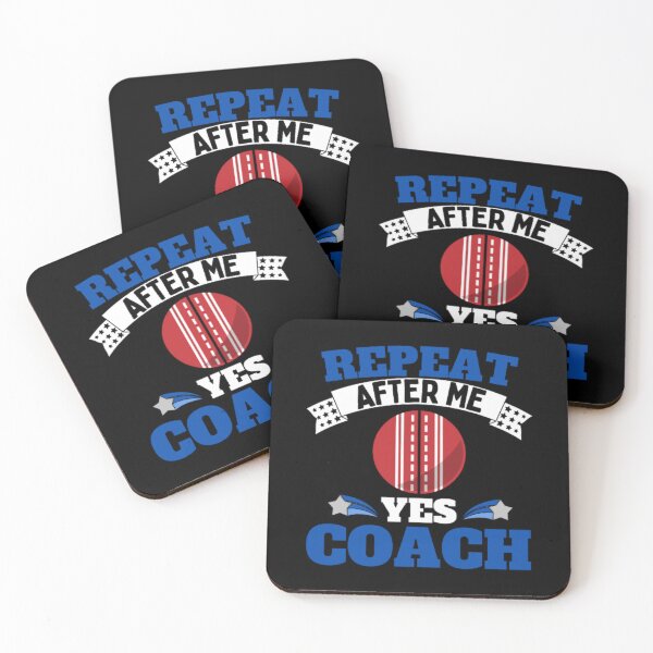 Item preview, Repeat After Me Yes Coach Cricket - Blue White - Funny Sports designed and sold by GymWearDepot.
