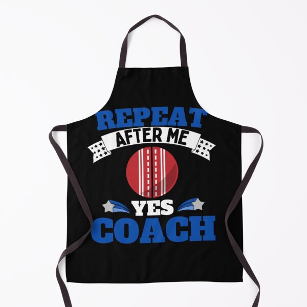 Artikelvorschau, Wiederholen Sie After Me Yes Coach Cricket - Blau Weiß - Funny Sports entworfen und verkauft von GymWearDepot.