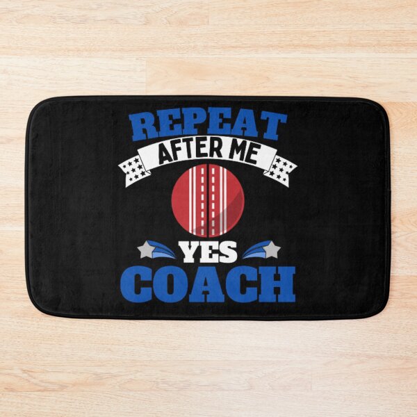 Artikelvorschau, Wiederholen Sie After Me Yes Coach Cricket - Blau Weiß - Funny Sports entworfen und verkauft von GymWearDepot.