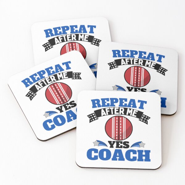 Item preview, Repeat After Me Yes Coach Cricket - Blue Black - Funny Sports designed and sold by GymWearDepot.