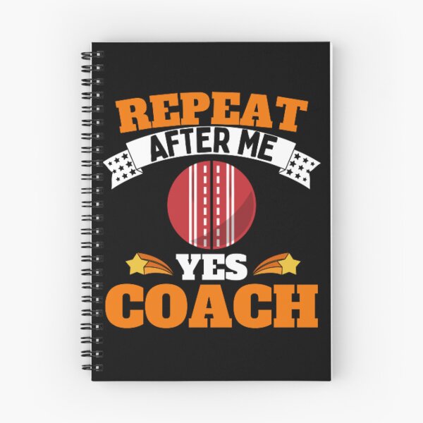 Item preview, Repeat After Me Yes Coach Cricket - Orange White - Funny Sports designed and sold by GymWearDepot.