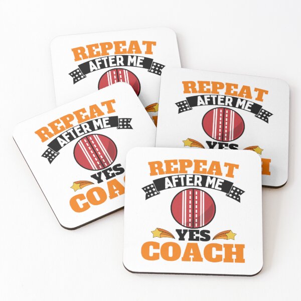 Item preview, Repeat After Me Yes Coach Cricket - Orange Black - Funny Sports designed and sold by GymWearDepot.