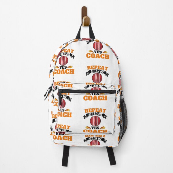 Artikelvorschau, Wiederholen Sie After Me Yes Coach Cricket – Orange Schwarz – Funny Sports entworfen und verkauft von GymWearDepot.