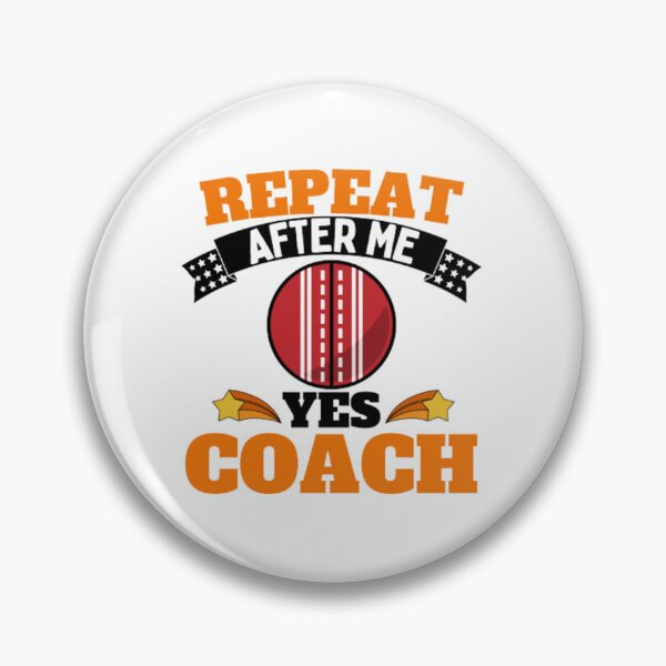 Artikelvorschau, Wiederholen Sie After Me Yes Coach Cricket – Orange Schwarz – Funny Sports entworfen und verkauft von GymWearDepot.