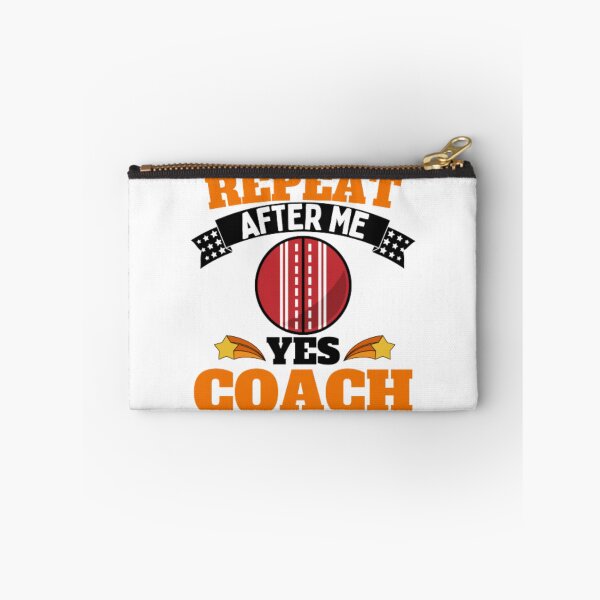 Item preview, Repeat After Me Yes Coach Cricket - Orange Black - Funny Sports designed and sold by GymWearDepot.