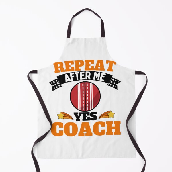 Artikelvorschau, Wiederholen Sie After Me Yes Coach Cricket – Orange Schwarz – Funny Sports entworfen und verkauft von GymWearDepot.