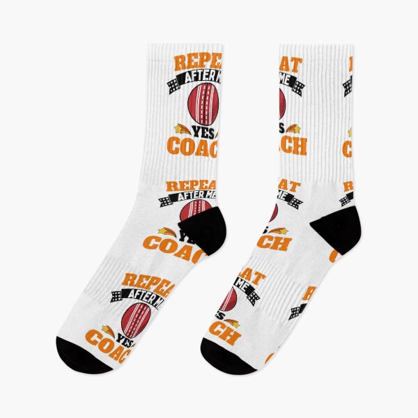 Item preview, Repeat After Me Yes Coach Cricket - Orange Black - Funny Sports designed and sold by GymWearDepot.