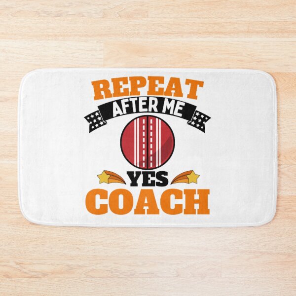 Artikelvorschau, Wiederholen Sie After Me Yes Coach Cricket – Orange Schwarz – Funny Sports entworfen und verkauft von GymWearDepot.