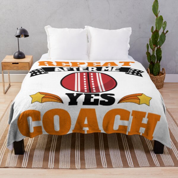 Item preview, Repeat After Me Yes Coach Cricket - Orange Black - Funny Sports designed and sold by GymWearDepot.