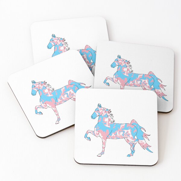 Item preview, Swirly Saddlebred Trotting Pink White Blue designed and sold by theaadesigns.
