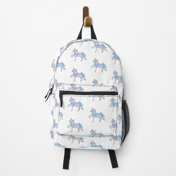 Item preview, Swirly Saddlebred Trotting Pink White Blue designed and sold by theaadesigns.