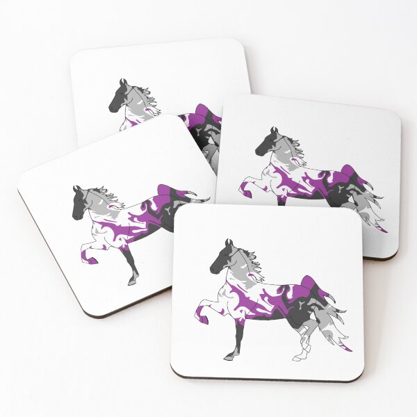 Item preview, Swirly Saddlebred Trotting Black Gray White Purple designed and sold by theaadesigns.