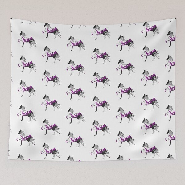 Item preview, Swirly Saddlebred Trotting Black Gray White Purple designed and sold by theaadesigns.