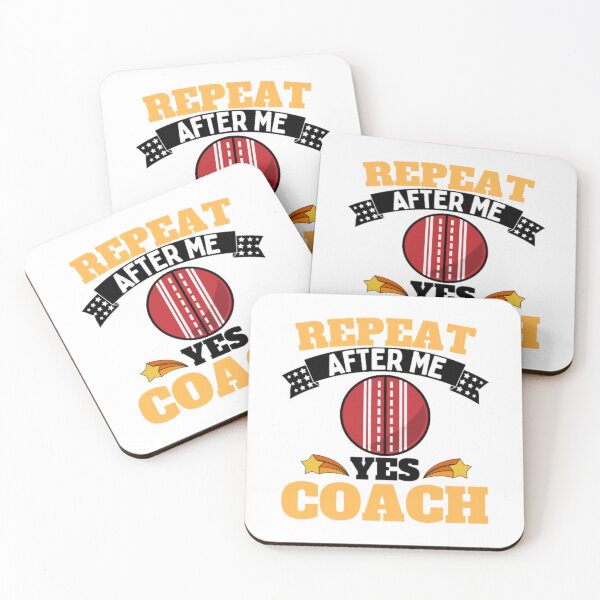 Item preview, Repeat After Me Yes Coach Cricket - Yellow Black - Funny Sports designed and sold by GymWearDepot.