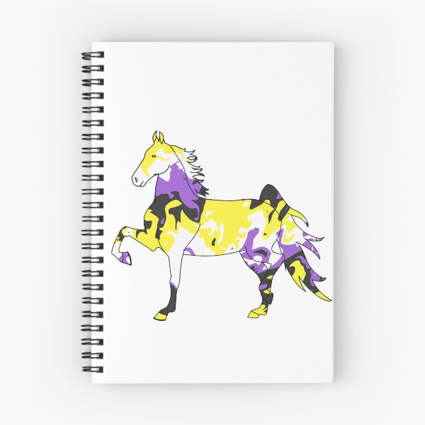 Item preview, Swirly Saddlebred Trotting Black Yellow White Purple designed and sold by theaadesigns.