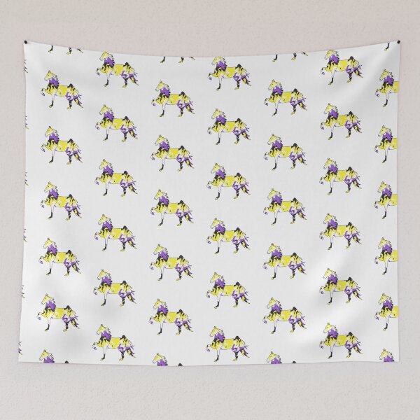 Item preview, Swirly Saddlebred Trotting Black Yellow White Purple designed and sold by theaadesigns.