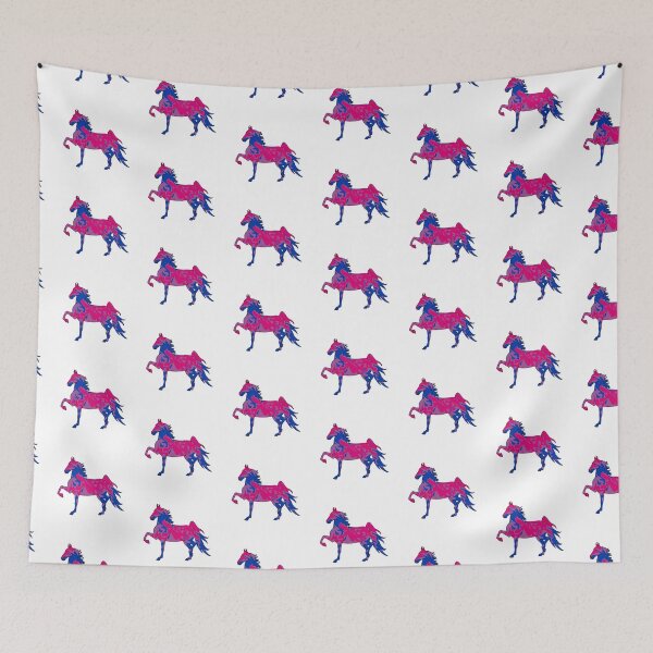 Item preview, Swirly Saddlebred Trotting Pink Purple Blue designed and sold by theaadesigns.