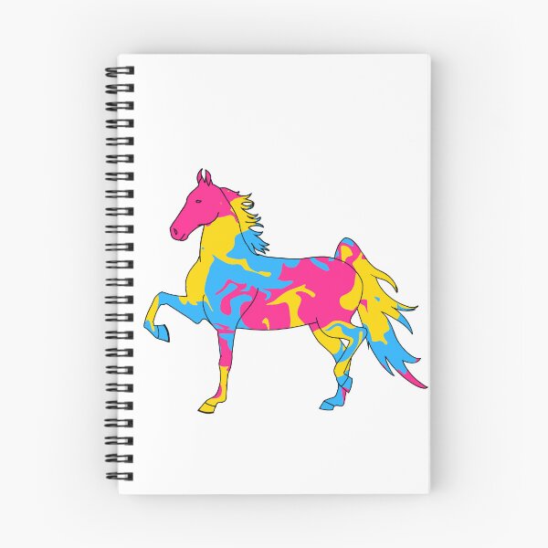 Item preview, Swirly Saddlebred Trotting Pink Yellow Blue designed and sold by theaadesigns.