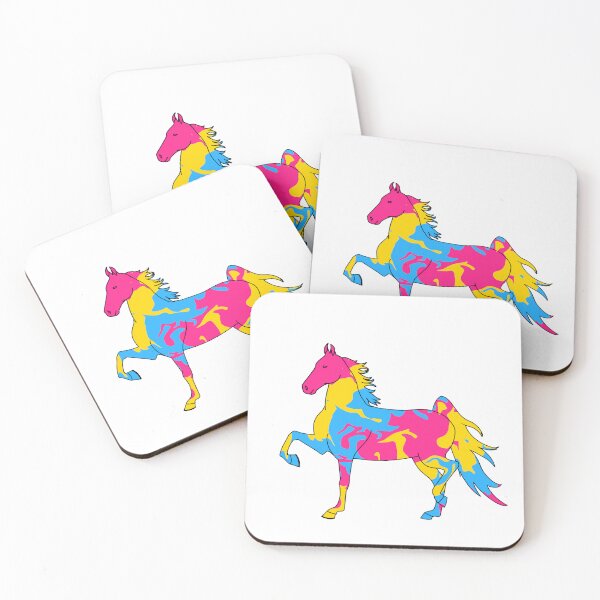 Item preview, Swirly Saddlebred Trotting Pink Yellow Blue designed and sold by theaadesigns.