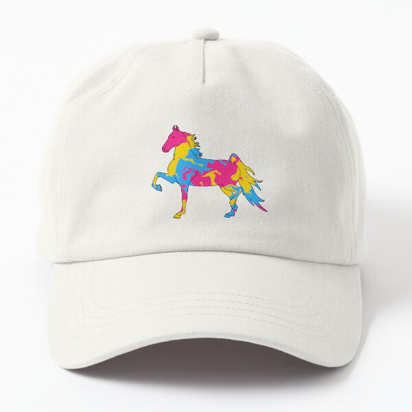 Aperçu de l'œuvre Swirly Saddlebred Trot Rose Jaune Bleu créée et vendue par theaadesigns.