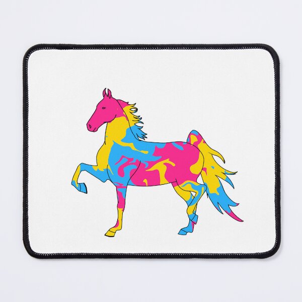 Item preview, Swirly Saddlebred Trotting Pink Yellow Blue designed and sold by theaadesigns.