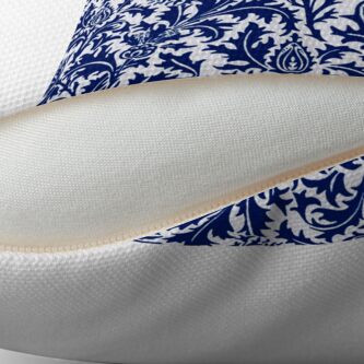 Alternate view of William Morris Thistle Damask, Navy Blue and White Throw Pillow